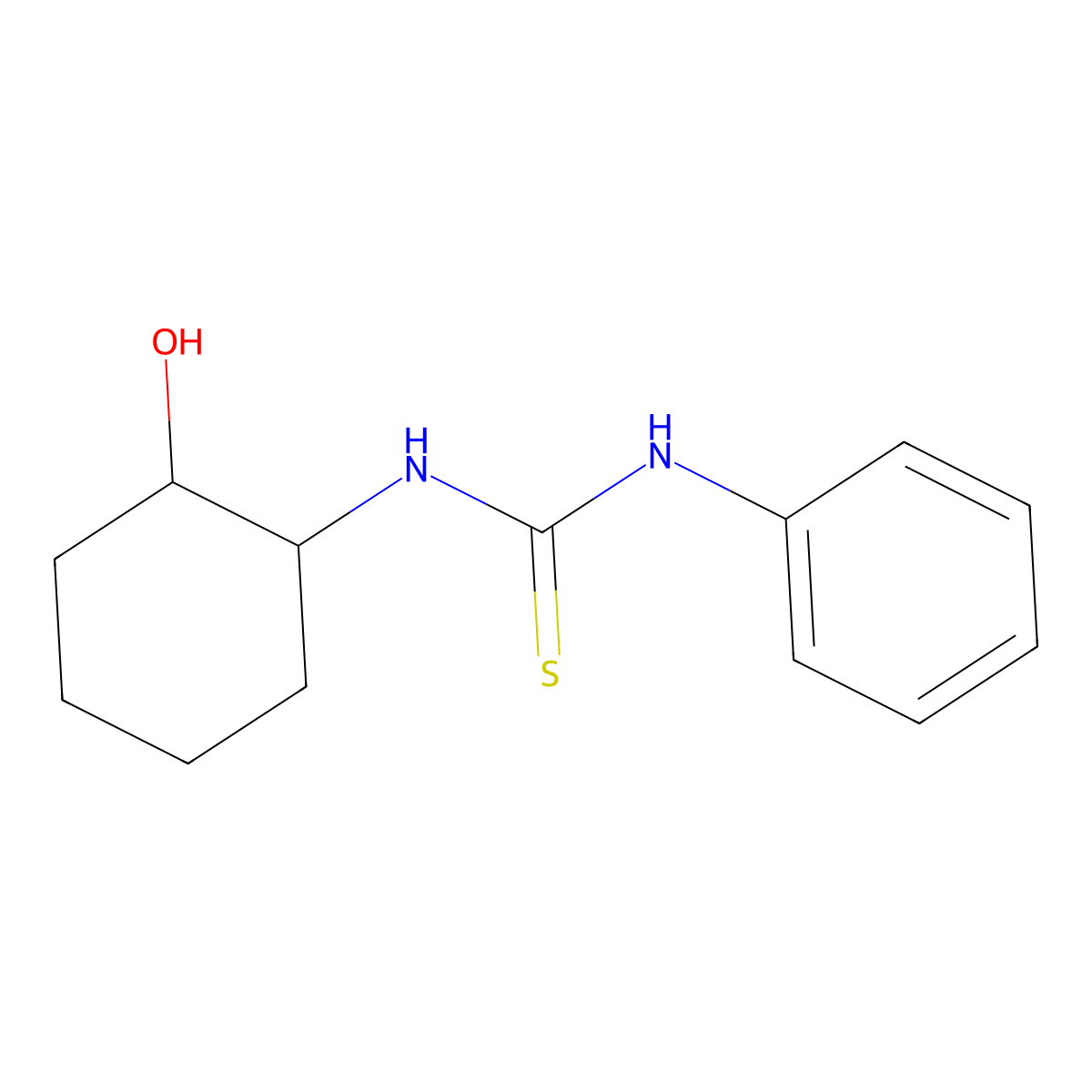 3-(2-Hydroxycyclohexyl)-1-phenylthiourea molecular structure, CAS 101264-77-1