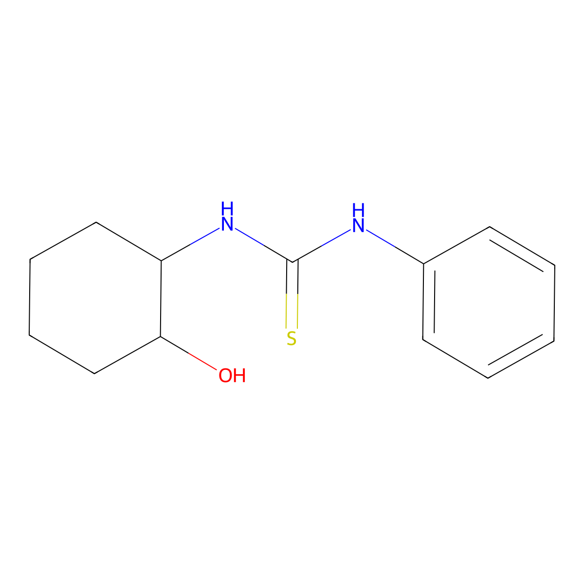 3-(2-Hydroxycyclohexyl)-1-phenylthiourea molecular structure, CAS 101264-77-1