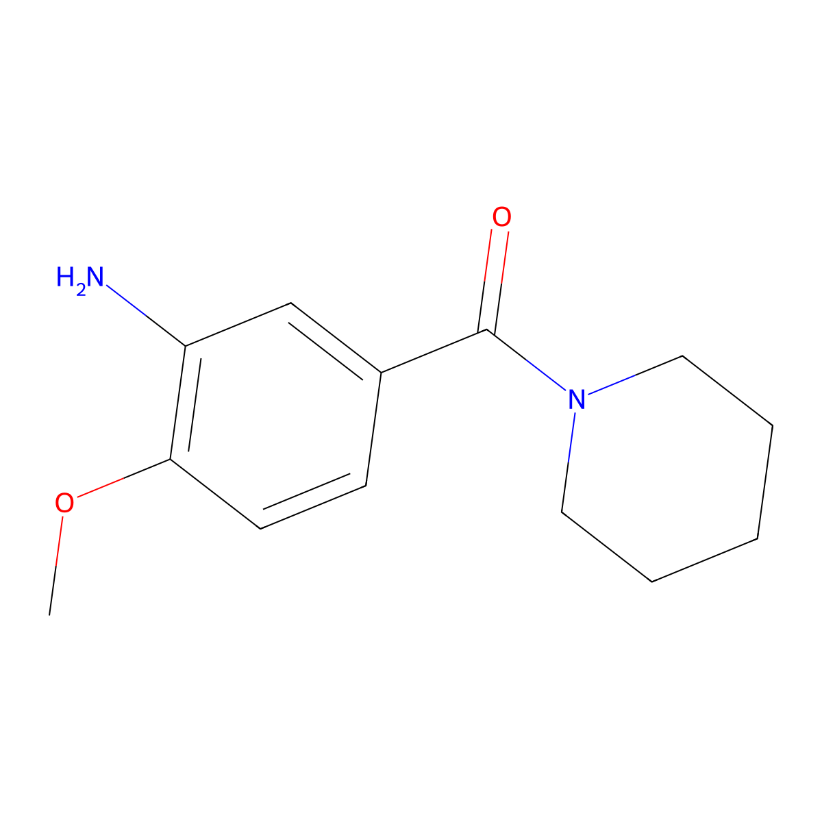 (3-Amino-4-methoxyphenyl)(piperidin-1-yl)methanone molecular structure, CAS 101264-99-7