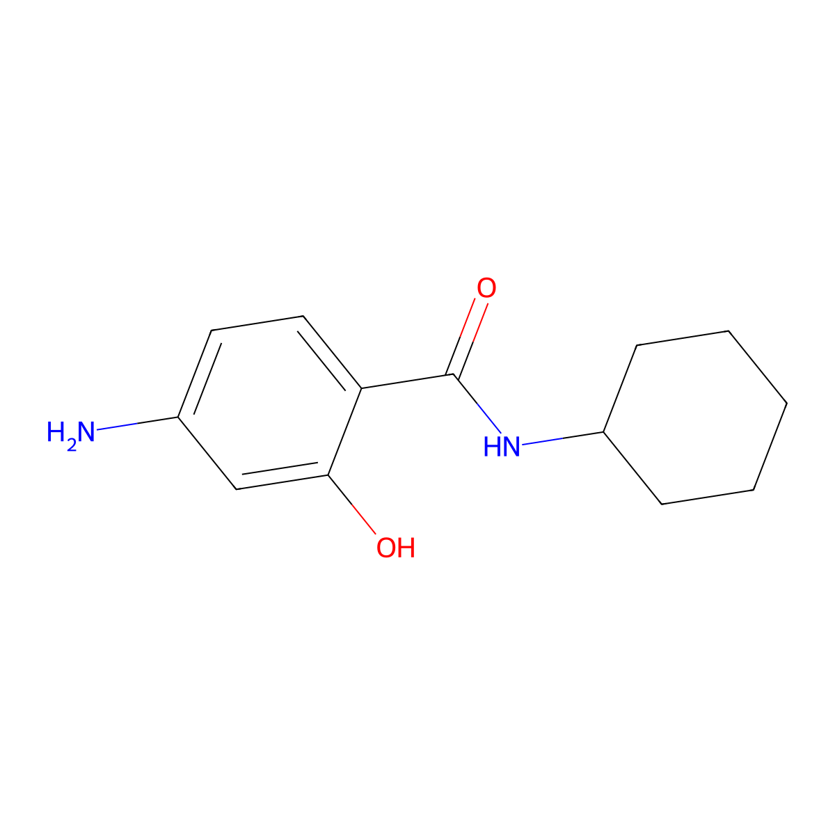 4-amino-N-cyclohexyl-2-hydroxybenzamide molecular structure, CAS 101265-09-2