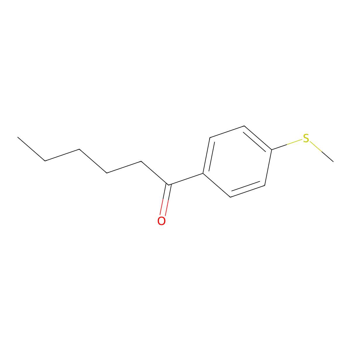 1-(4-Methylsulfanylphenyl)hexan-1-one molecular structure, CAS 101267-05-4