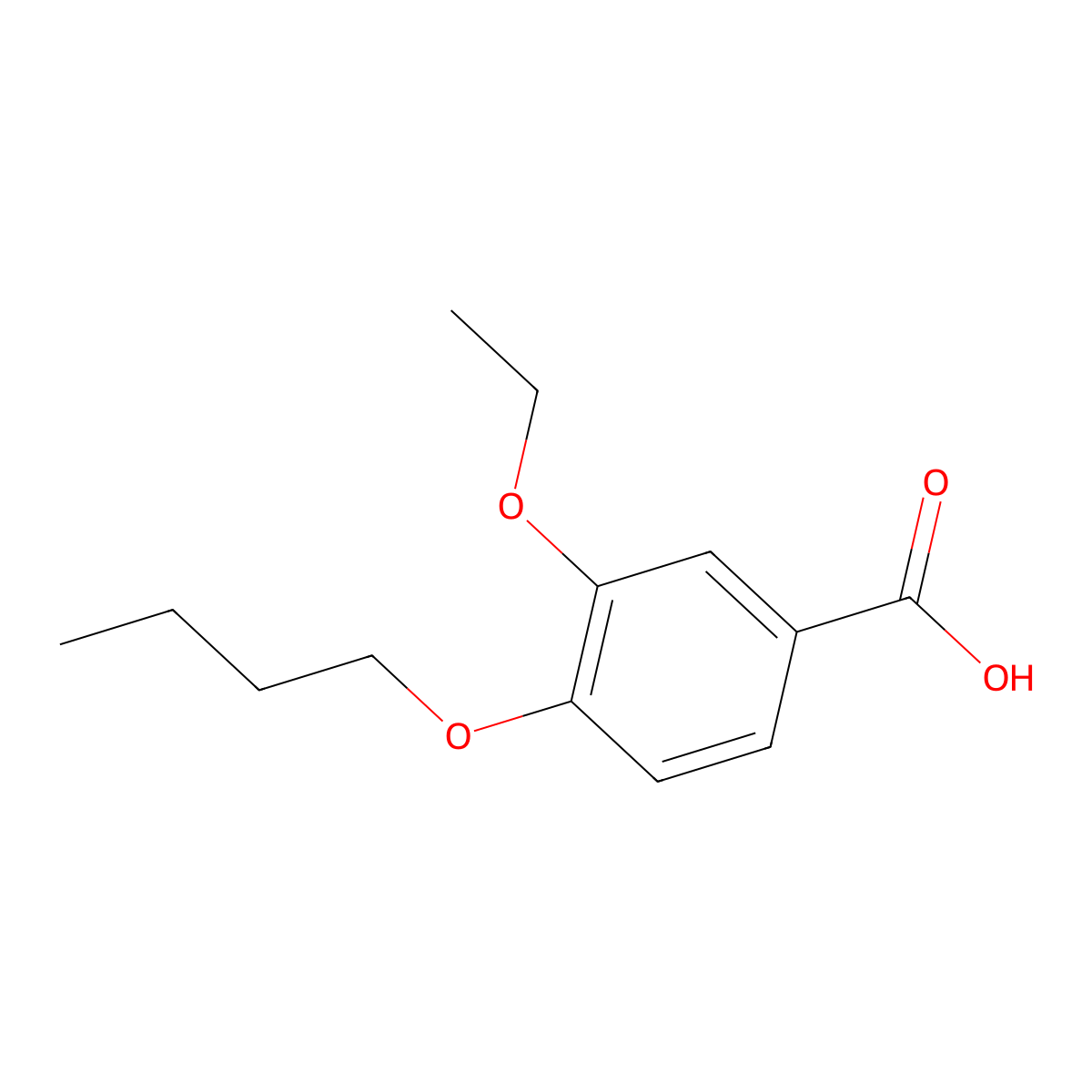 4-Butoxy-3-Ethoxybenzoic Acid molecular structure, CAS 101268-36-4