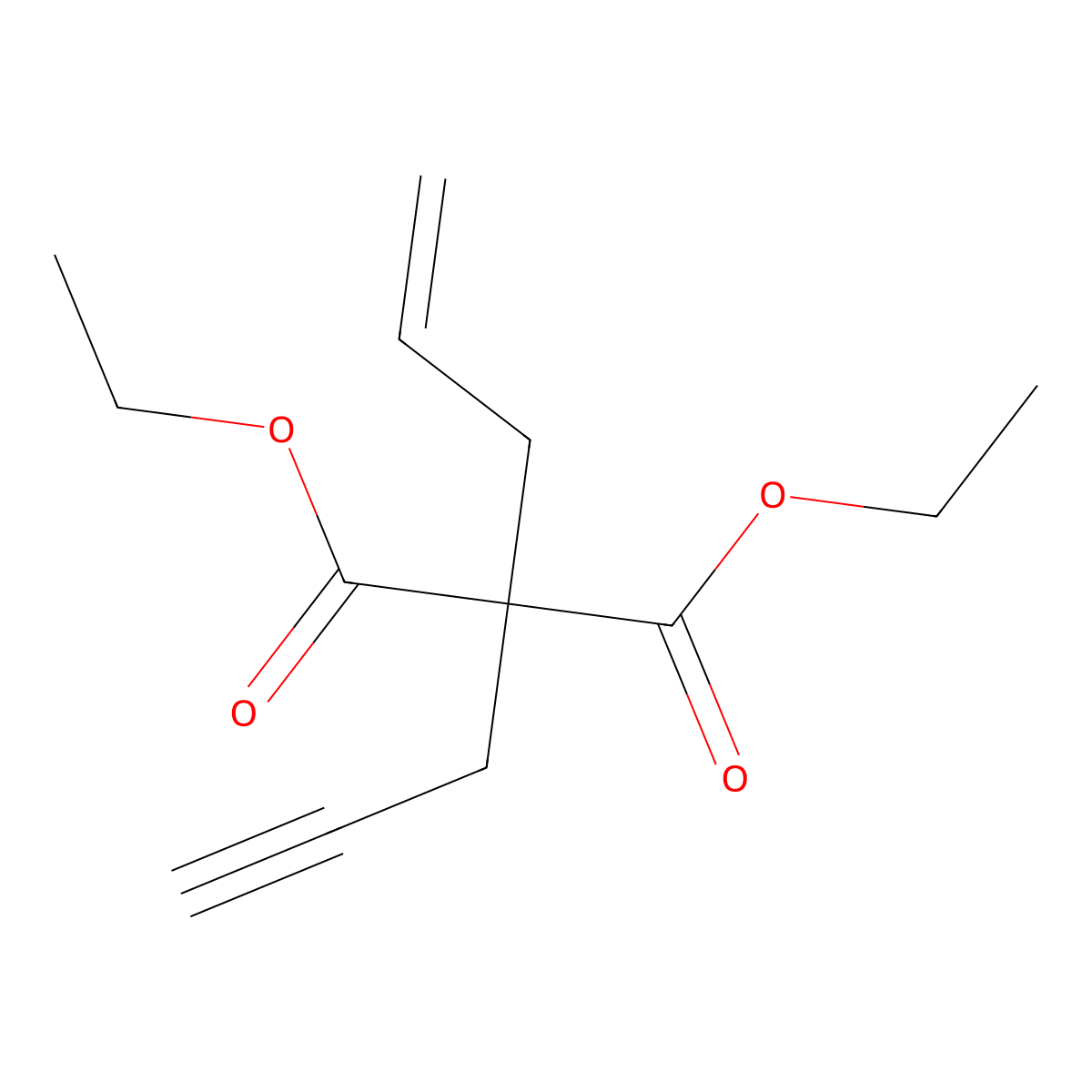 Diethyl 2-allyl-2-(prop-2-ynyl)malonate molecular structure, CAS 101268-55-7