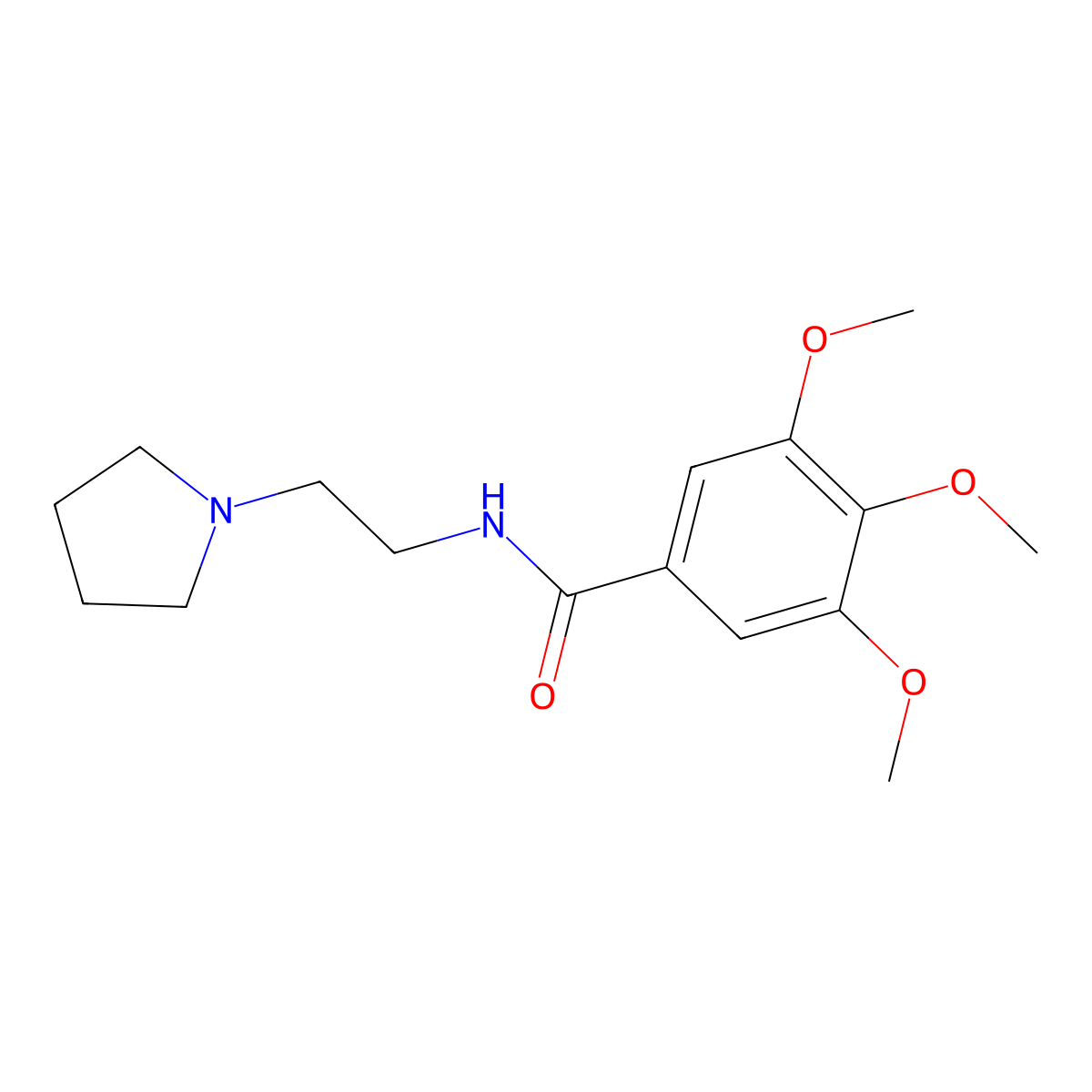 3,4,5-trimethoxy-N-(2-pyrrolidin-1-ylethyl)benzamide molecular structure, CAS 101270-36-4