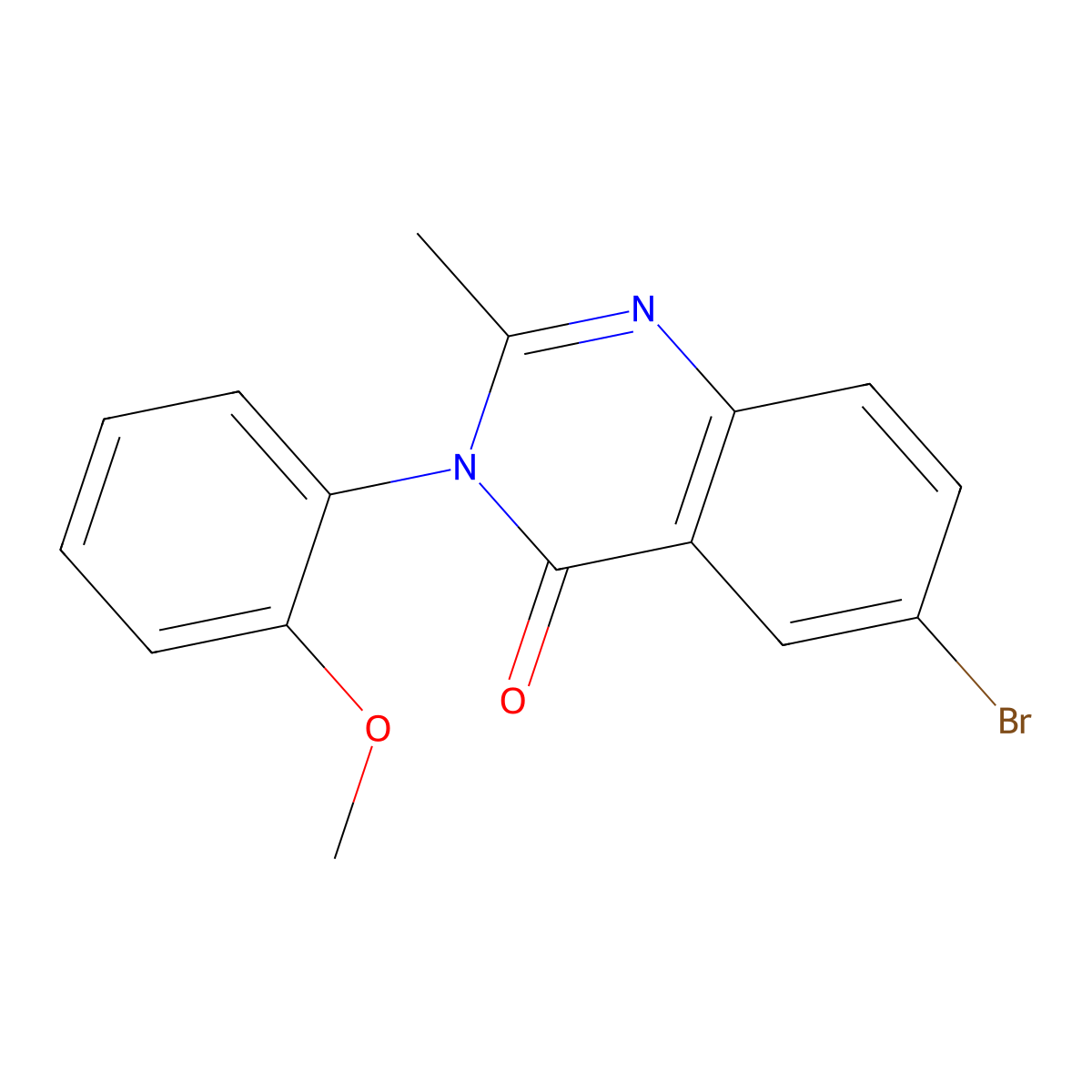 4(3H)-Quinazolinone, 6-bromo-3-(2-methoxyphenyl)-2-methyl- molecular structure, CAS 101272-04-2