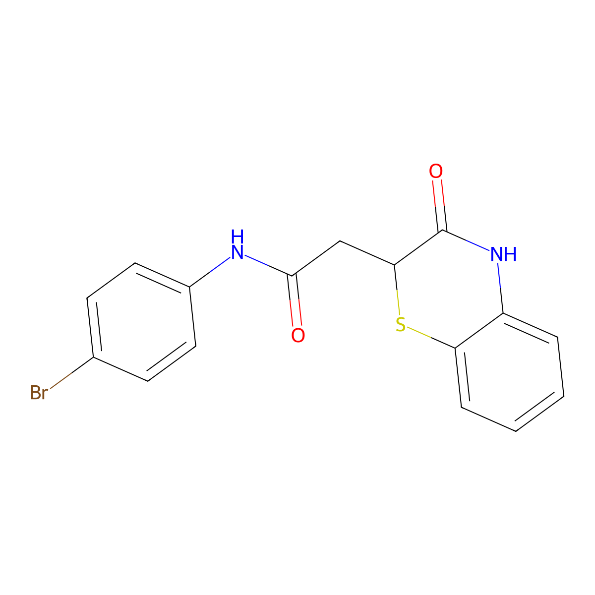 N-(4-bromophenyl)-2-(3-oxo-3,4-dihydro-2H-1,4-benzothiazin-2-yl)acetamide molecular structure, CAS 101272-05-3