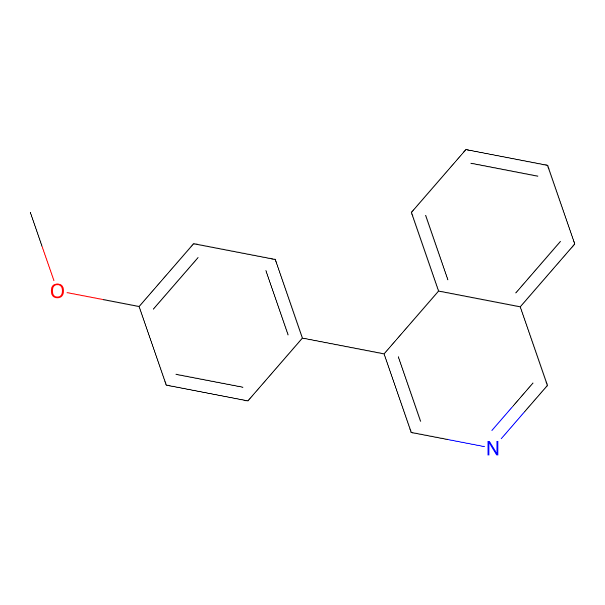 Isoquinoline, 4-(4-methoxyphenyl)- molecular structure, CAS 101273-53-4