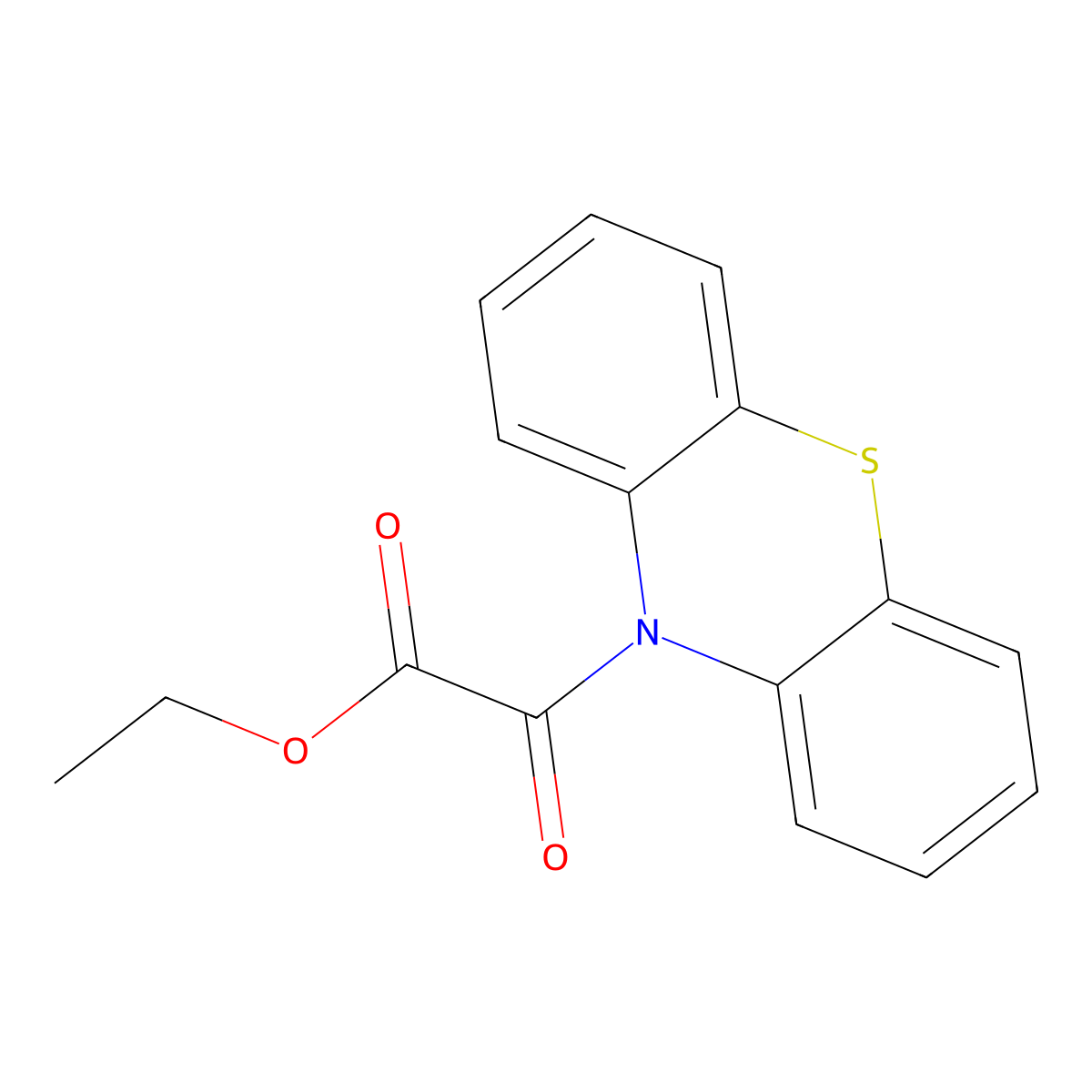 Ethyl 2-oxo-2-phenothiazin-10-ylacetate molecular structure, CAS 101274-33-3