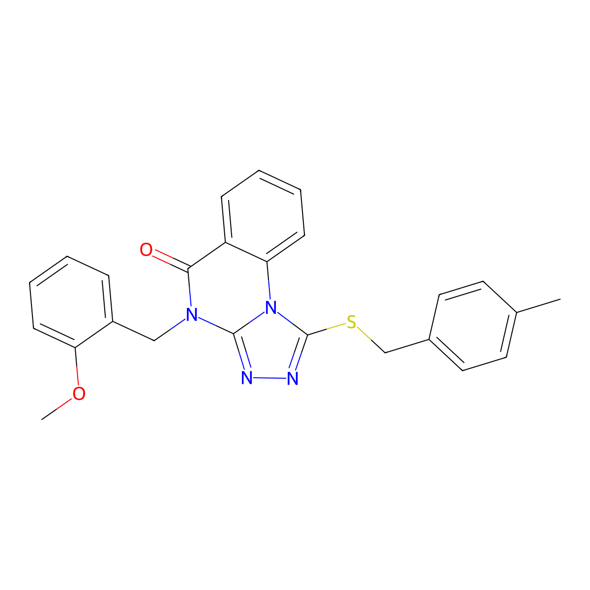 4-[(2-methoxyphenyl)methyl]-1-{[(4-methylphenyl)methyl]sulfanyl}-4H,5H-[1,2,4]triazolo[4,3-a]quinazolin-5-one molecular structure, CAS 1012760-54-1