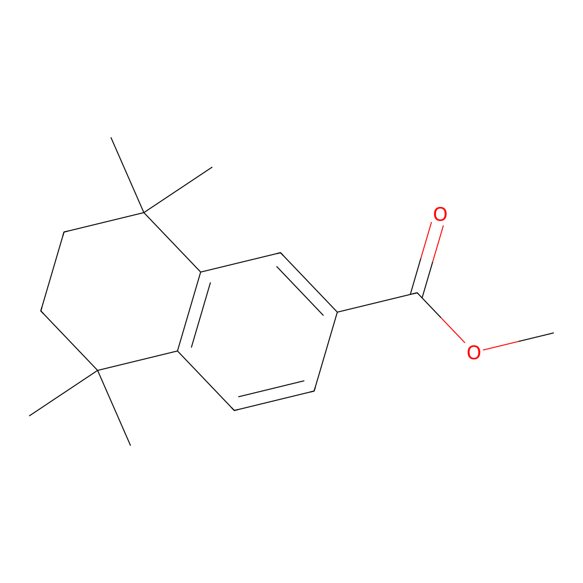 Methyl 5,6,7,8-tetrahydro-5,5,8,8-tetramethyl-2-naphthalenecarboxylate molecular structure, CAS 101277-20-7
