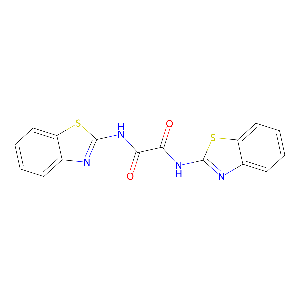 N,N'-bis(1,3-benzothiazol-2-yl)oxamide molecular structure, CAS 101278-97-1