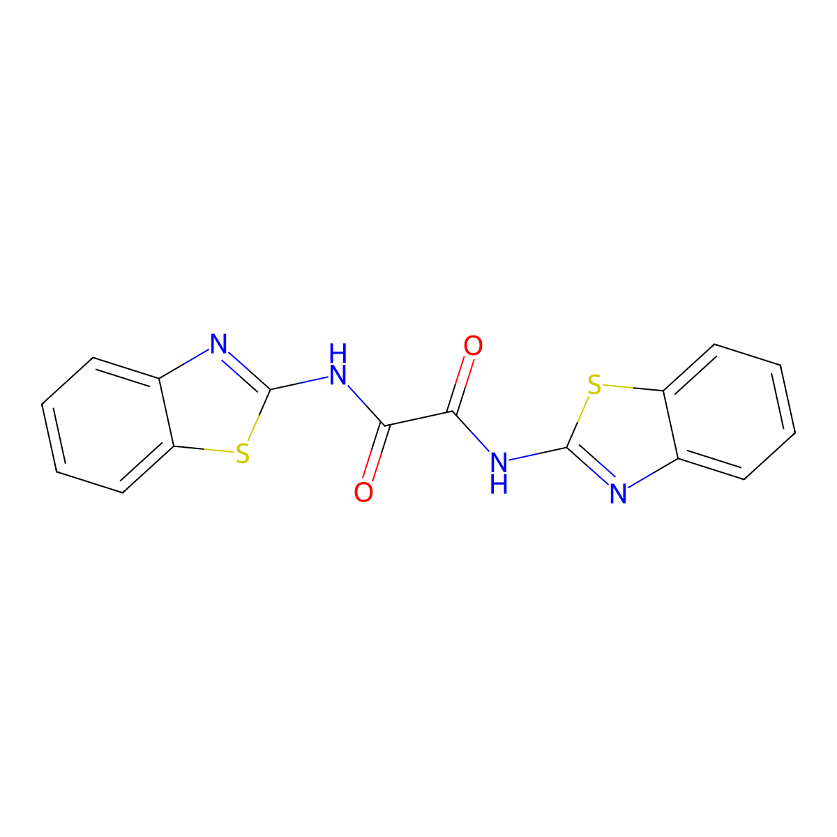 N,N'-bis(1,3-benzothiazol-2-yl)oxamide molecular structure, CAS 101278-97-1