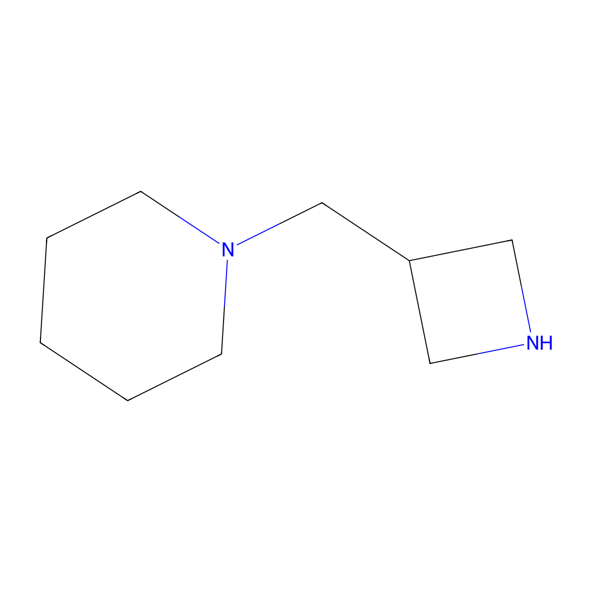 1-(Azetidin-3-ylmethyl)piperidine molecular structure, CAS 1012784-24-5