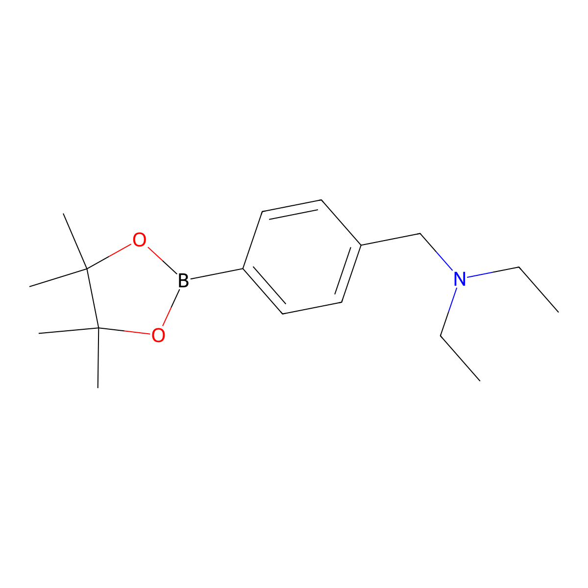 N-Ethyl-N-(4-(4,4,5,5-tetramethyl-1,3,2-dioxaborolan-2-yl)benzyl)ethanamine molecular structure, CAS 1012785-44-2
