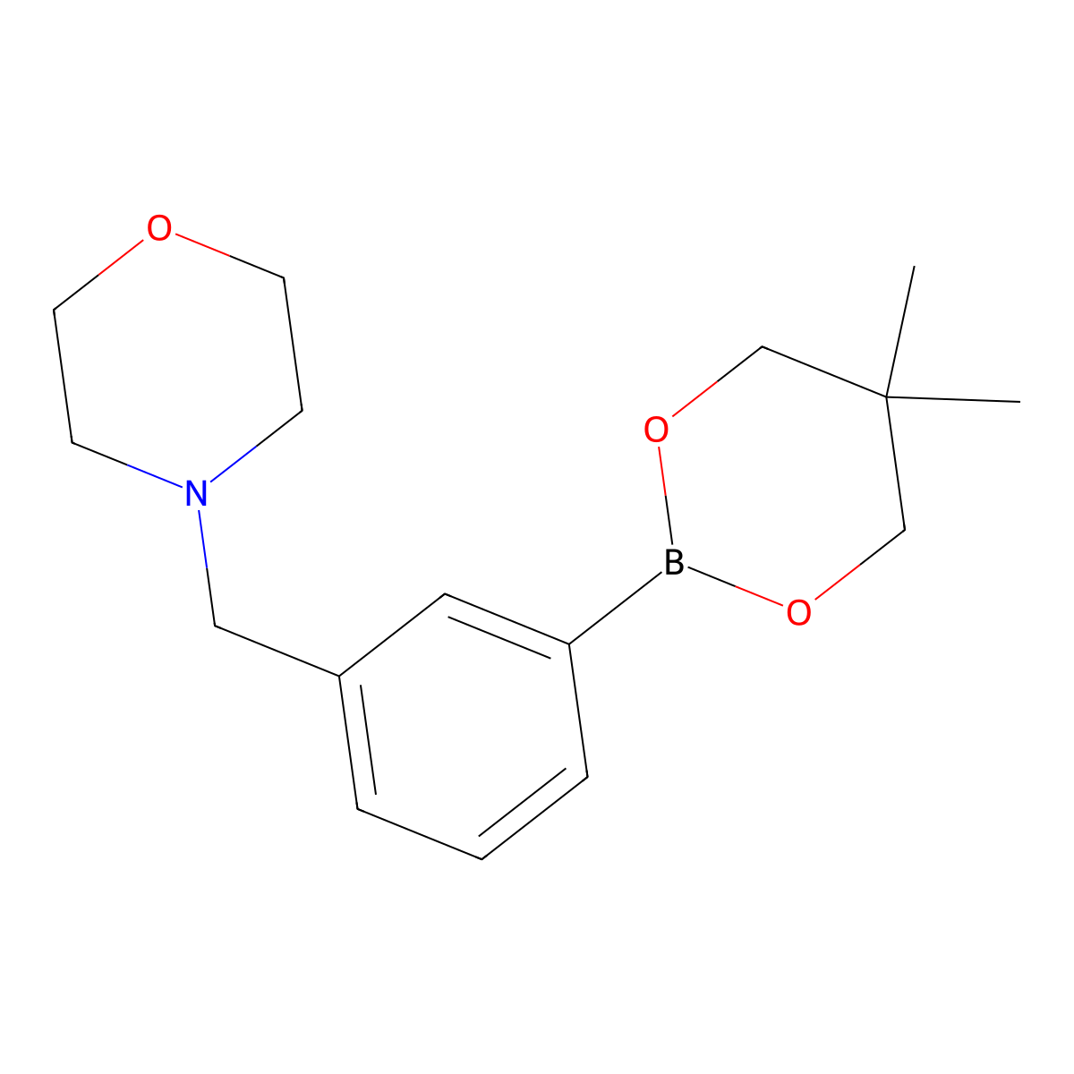 4-(3-(5,5-Dimethyl-1,3,2-dioxaborinan-2-yl)benzyl)morpholine molecular structure, CAS 1012785-45-3