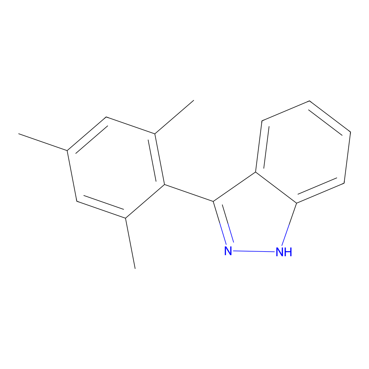 3-(2,4,6-trimethylphenyl)-1H-indazole molecular structure, CAS 101279-65-6