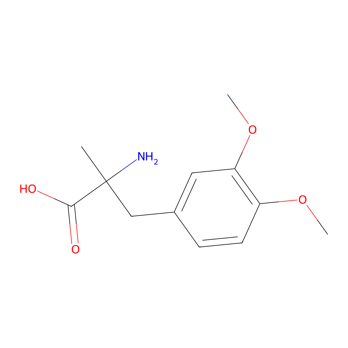 2-Amino-3-(3,4-dimethoxyphenyl)-2-methylpropanoic acid molecular structure, CAS 10128-06-0