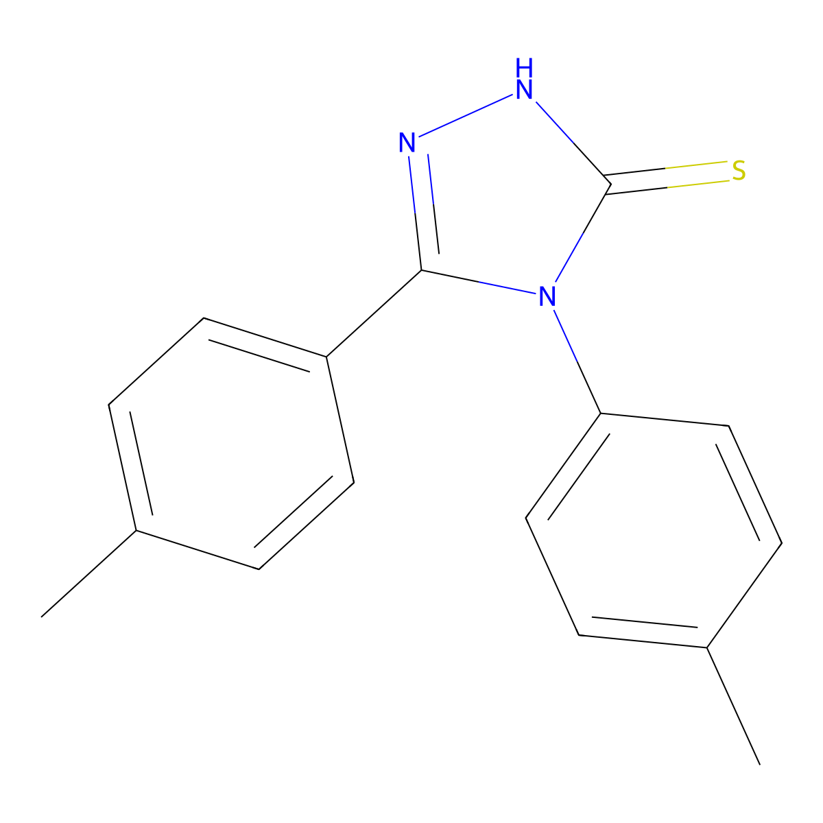 bis(4-methylphenyl)-4H-1,2,4-triazole-3-thiol molecular structure, CAS 101285-56-7