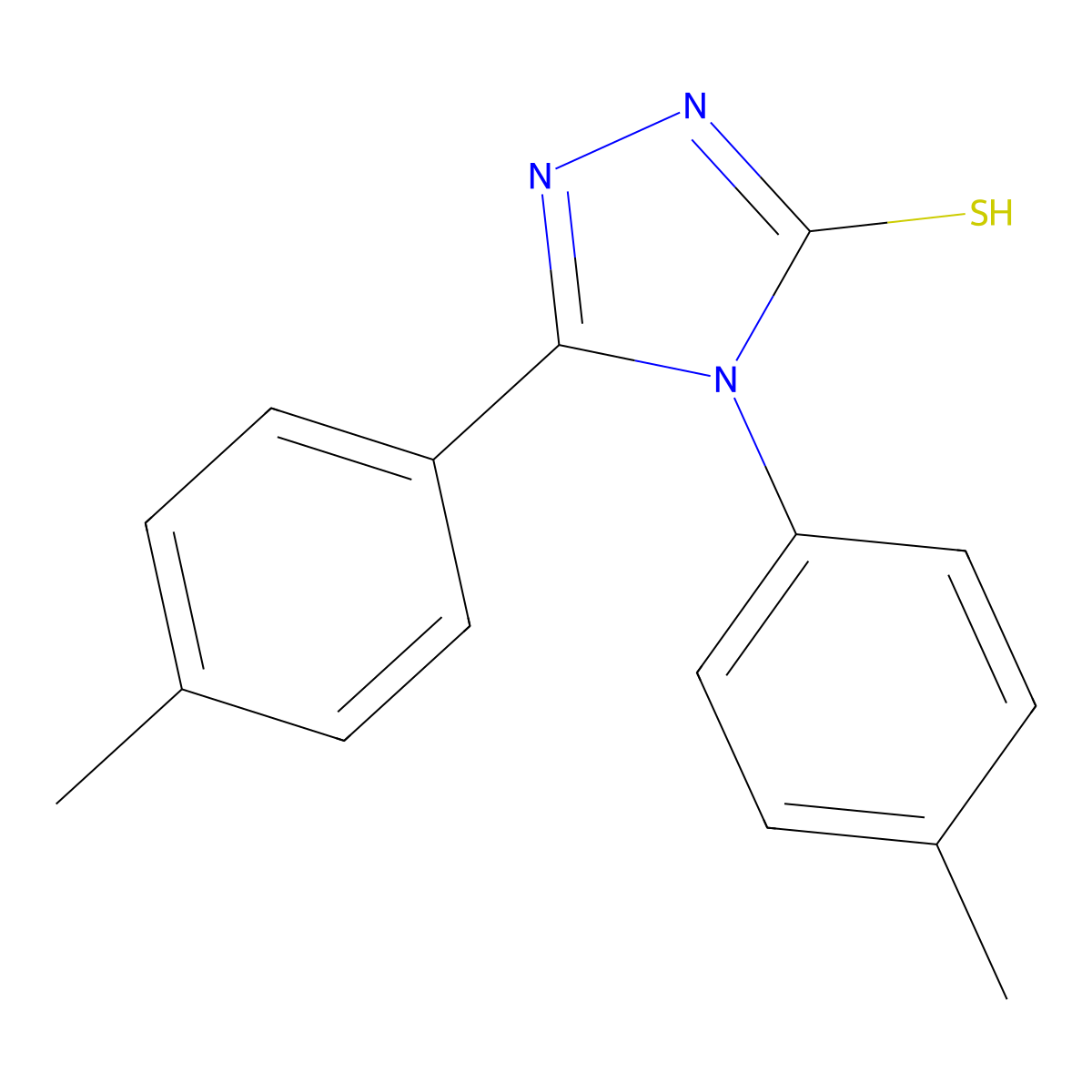 bis(4-methylphenyl)-4H-1,2,4-triazole-3-thiol molecular structure, CAS 101285-56-7