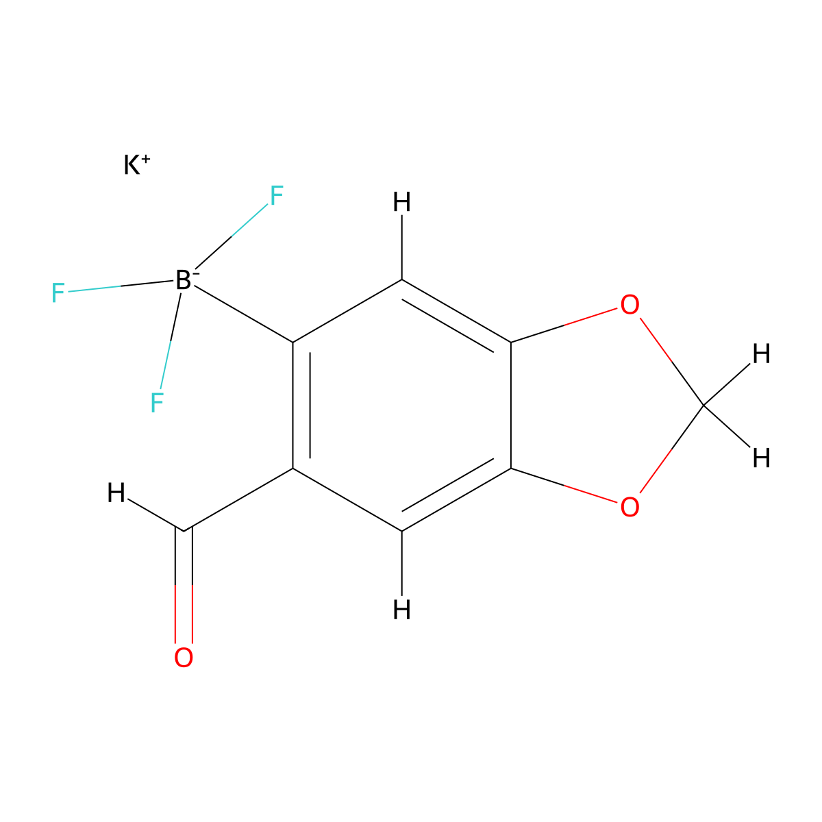 Potassium trifluoro(6-formyl-1,3-dioxaindan-5-yl)boranuide molecular structure, CAS 1012868-72-2