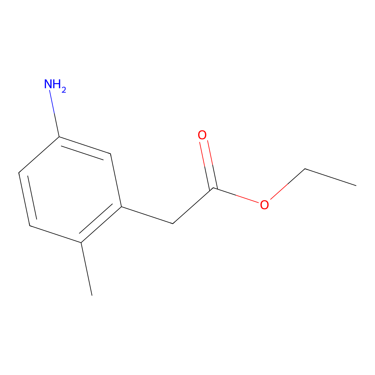 Ethyl 2-(5-amino-2-methylphenyl)acetate molecular structure, CAS 1012879-45-6