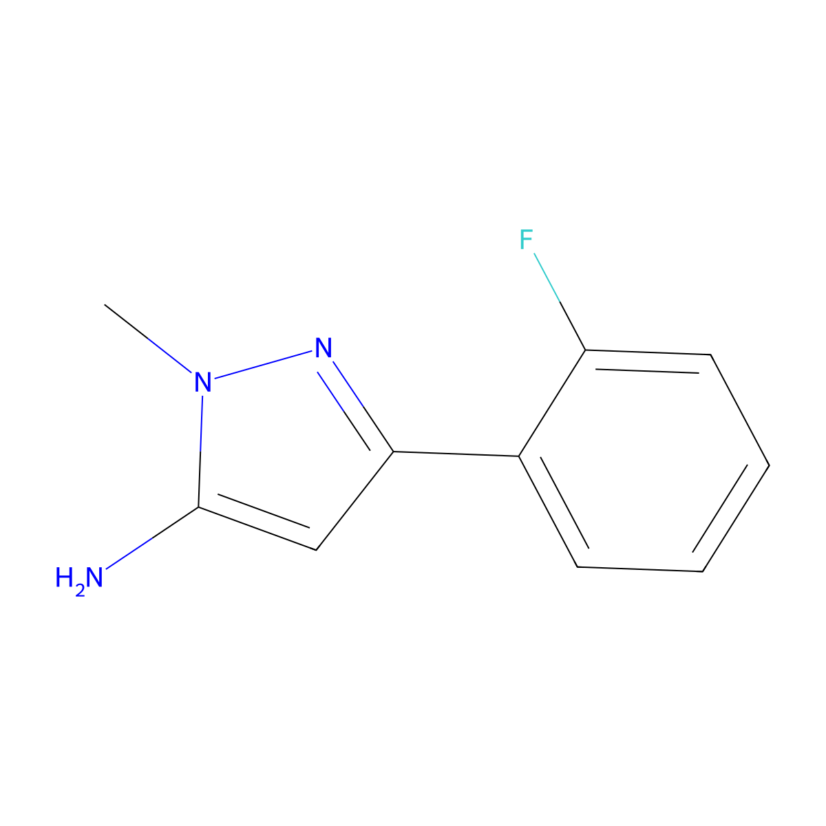 5-Amino-3-(2-fluorophenyl)-1-methylpyrazole molecular structure, CAS 1012879-56-9