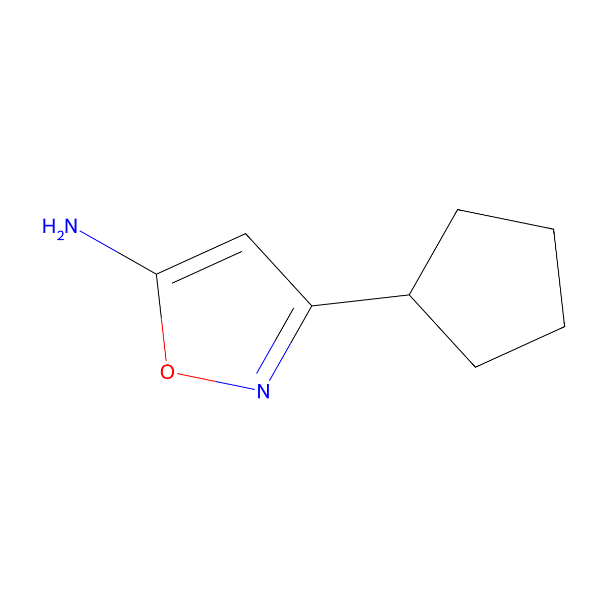 3-Cyclopentyl-1,2-oxazol-5-amine molecular structure, CAS 1012879-78-5