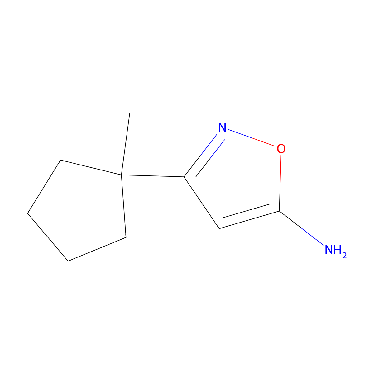 3-(1-Methylcyclopentyl)-1,2-oxazol-5-amine molecular structure, CAS 1012879-79-6