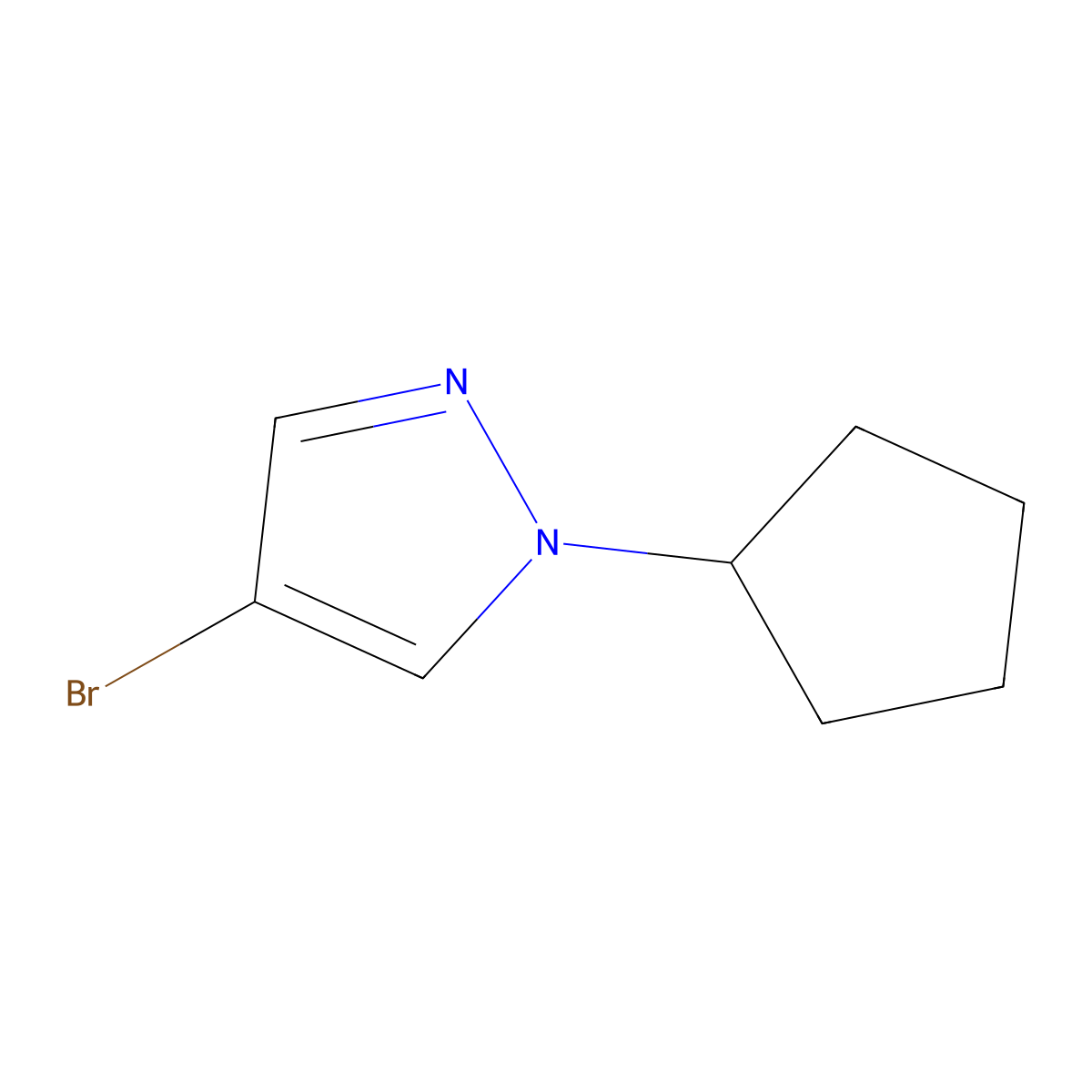 4-bromo-1-cyclopentyl-1H-pyrazole molecular structure, CAS 1012880-01-1