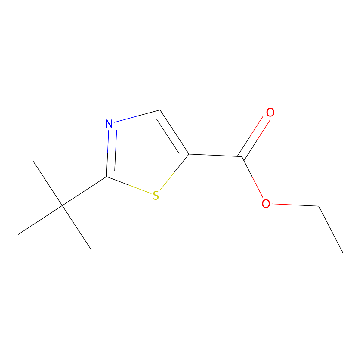 Ethyl 2-(tert-butyl)thiazole-5-carboxylate molecular structure, CAS 1012881-37-6