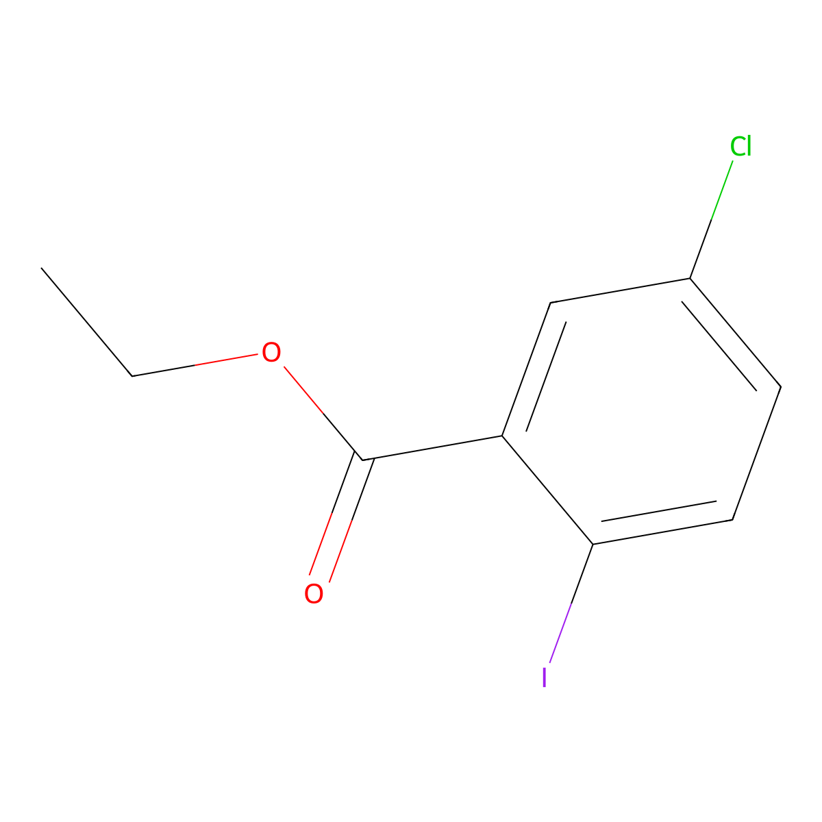 Ethyl 5-chloro-2-iodobenzoate molecular structure, CAS 1012882-90-4