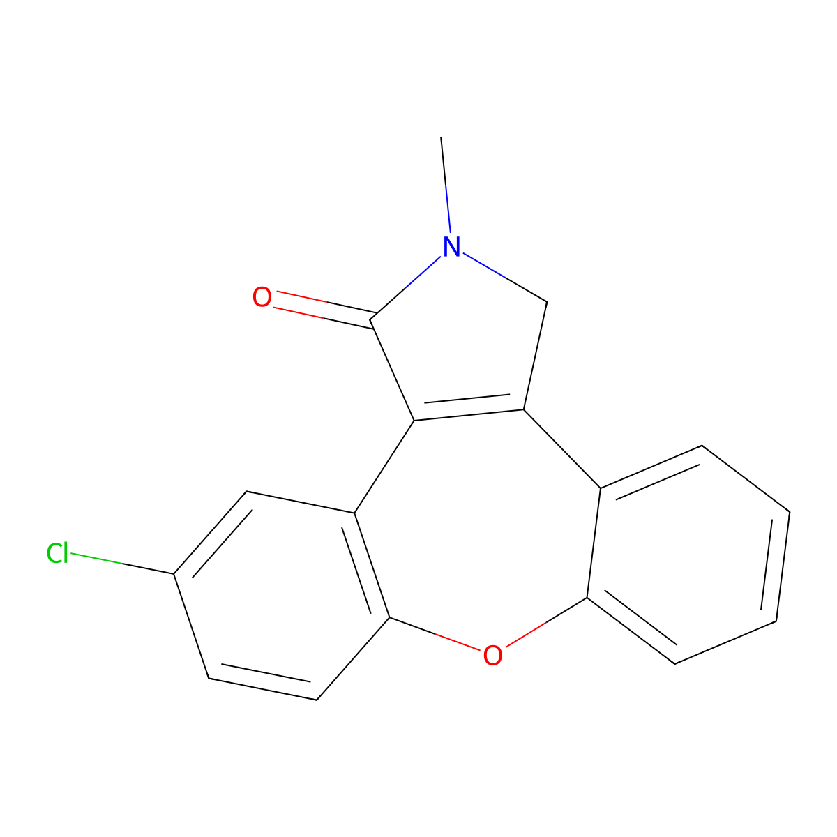 11-Chloro-2-methyl-2,3-dihydro-1H-dibenzo[2,3:6,7]oxepino[4,5-c]pyrrol-1-one molecular structure, CAS 1012884-46-6