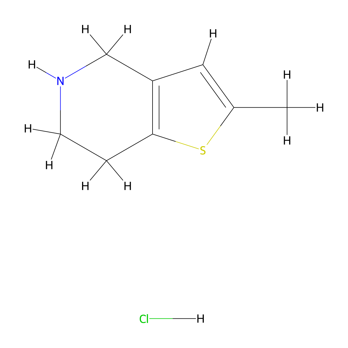 2-methyl-4H,5H,6H,7H-thieno[3,2-c]pyridinehydrochloride molecular structure, CAS 1012884-65-9