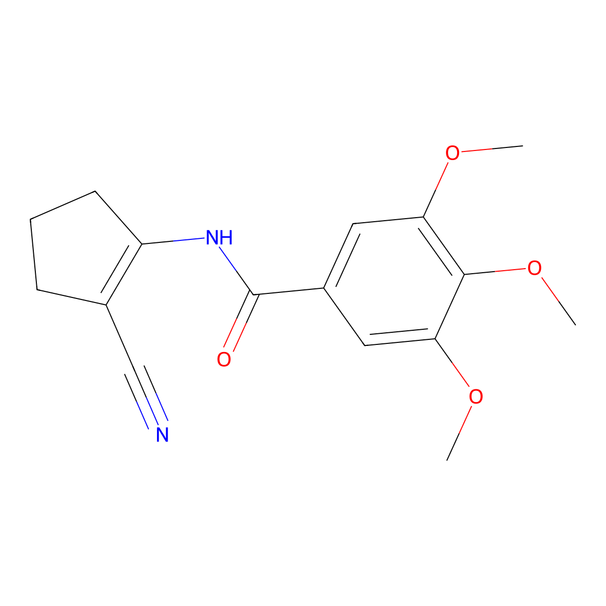 N-(2-cyanocyclopent-1-en-1-yl)-3,4,5-trimethoxybenzamide molecular structure, CAS 101289-40-1