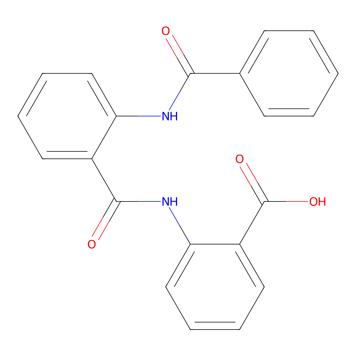 2-[(2-Benzamidobenzoyl)amino]benzoic acid molecular structure, CAS 10129-16-5
