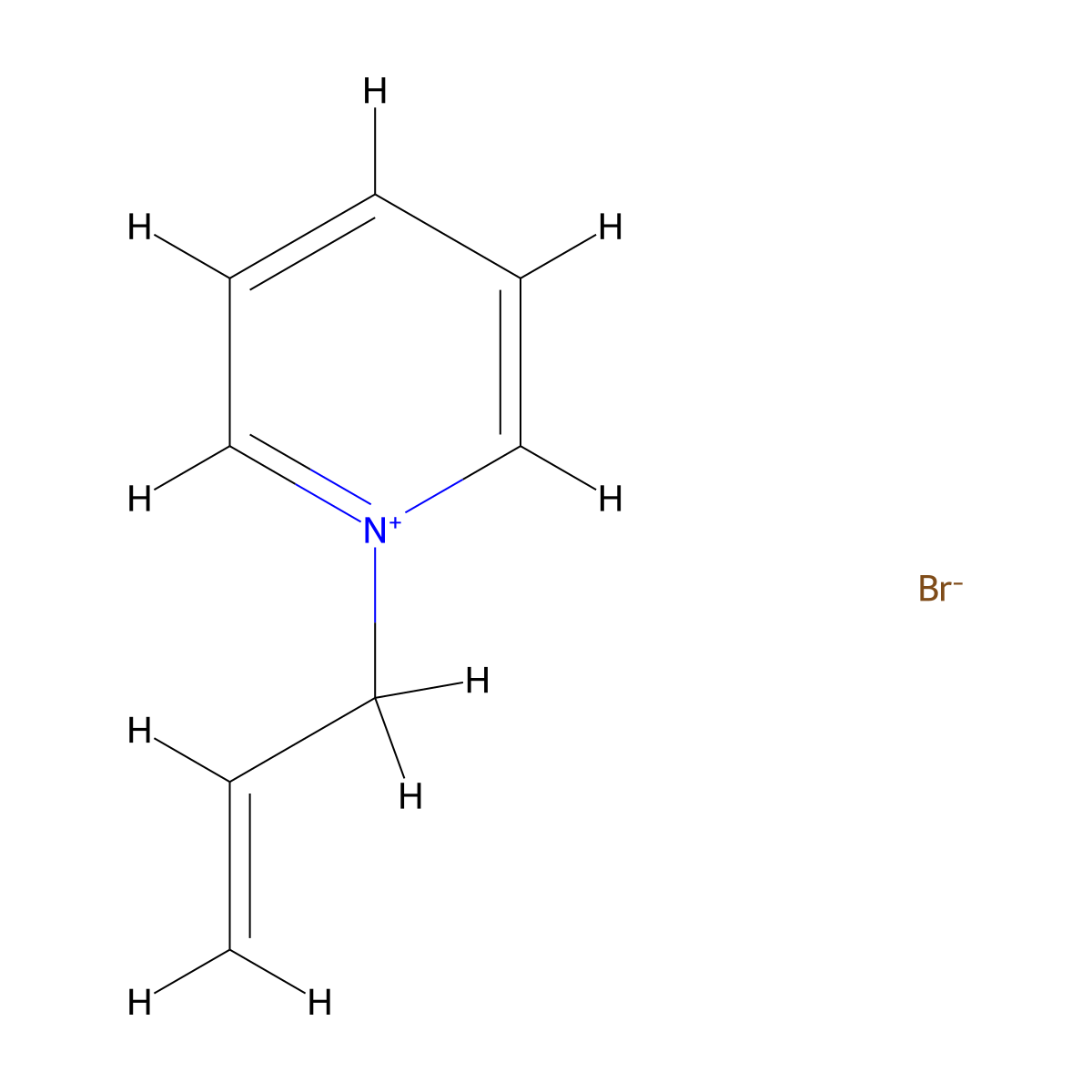 Pyridinium, 1-(2-propen-1-yl)-, bromide (1:1) molecular structure, CAS 10129-44-9