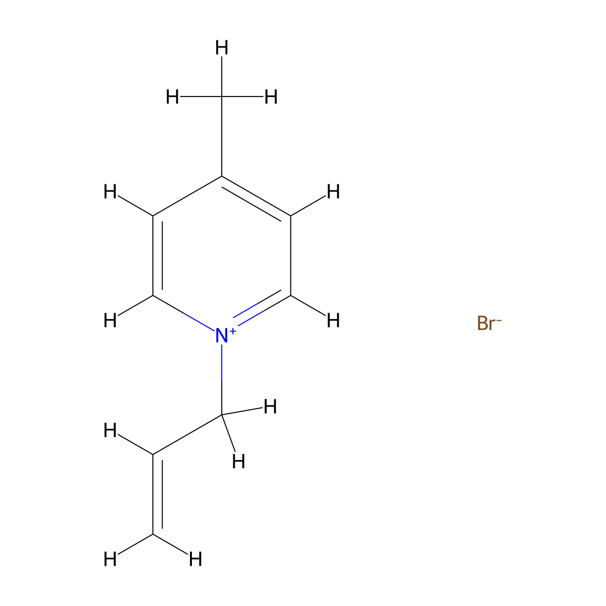1-Allyl-4-methylpyridin-1-ium bromide molecular structure, CAS 10129-54-1