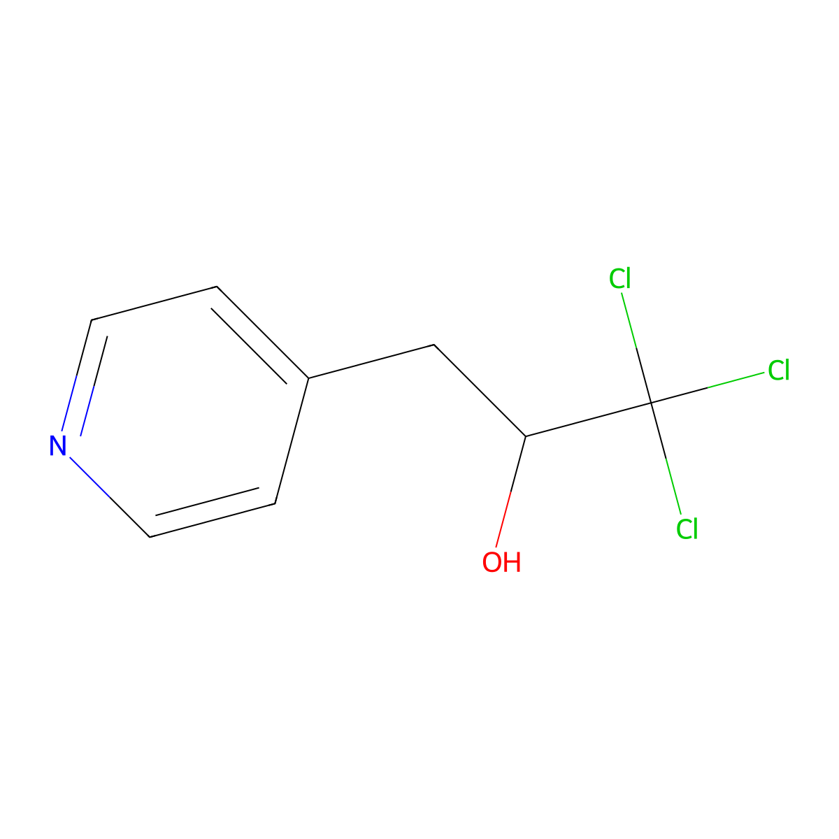 Alpha-(trichloromethyl)-4-pyridineethanol molecular structure, CAS 10129-56-3