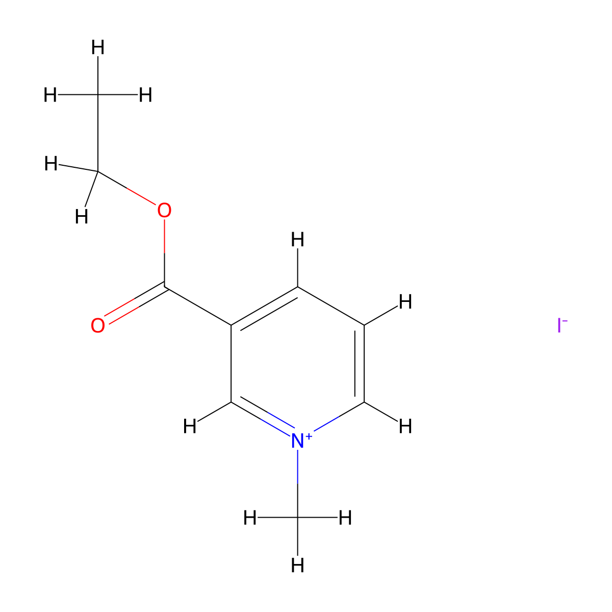 3-(Ethoxycarbonyl)-1-methylpyridin-1-ium iodide molecular structure, CAS 10129-58-5