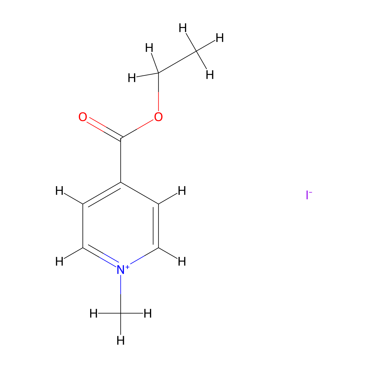 4-(Ethoxycarbonyl)-1-methylpyridin-1-ium iodide molecular structure, CAS 10129-59-6