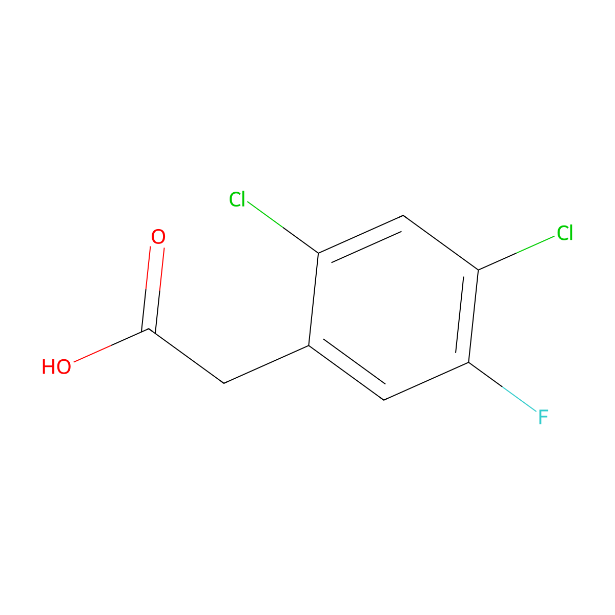 2,4-Dichloro-5-fluorophenylacetic acid molecular structure, CAS 10129-77-8