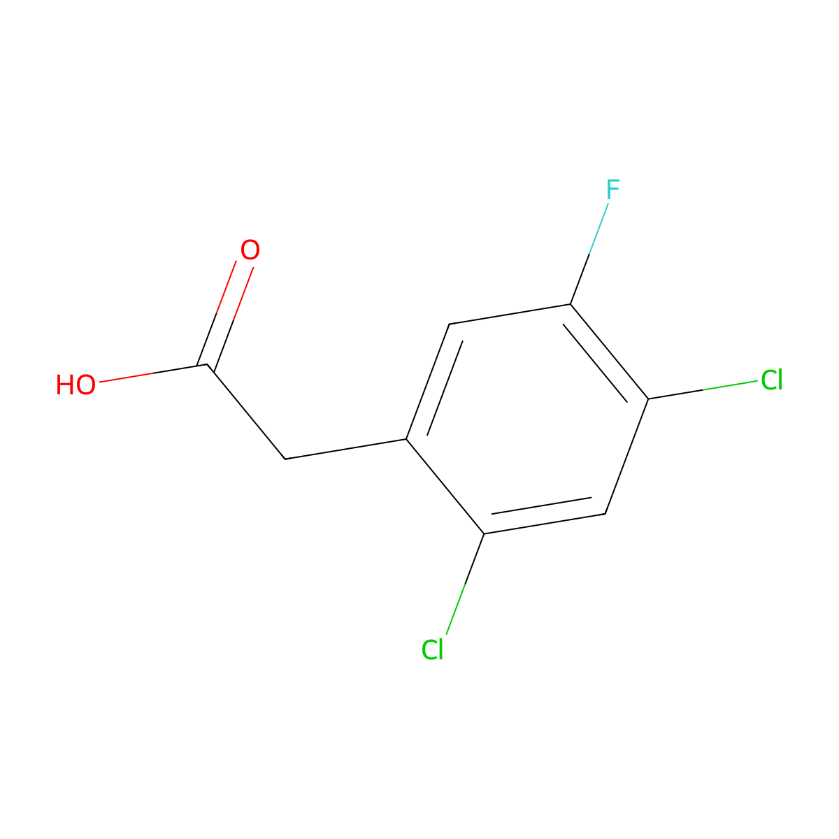 2,4-Dichloro-5-fluorophenylacetic acid molecular structure, CAS 10129-77-8
