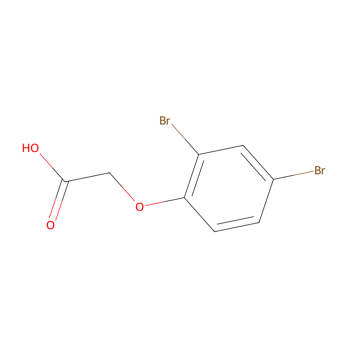 2,4-Dibromophenoxyacetic acid molecular structure, CAS 10129-78-9