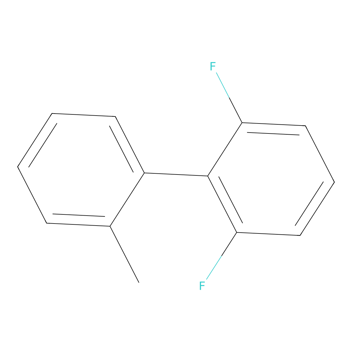 2,6-Difluoro-2'-methyl-1,1'-biphenyl molecular structure, CAS 1012918-93-2