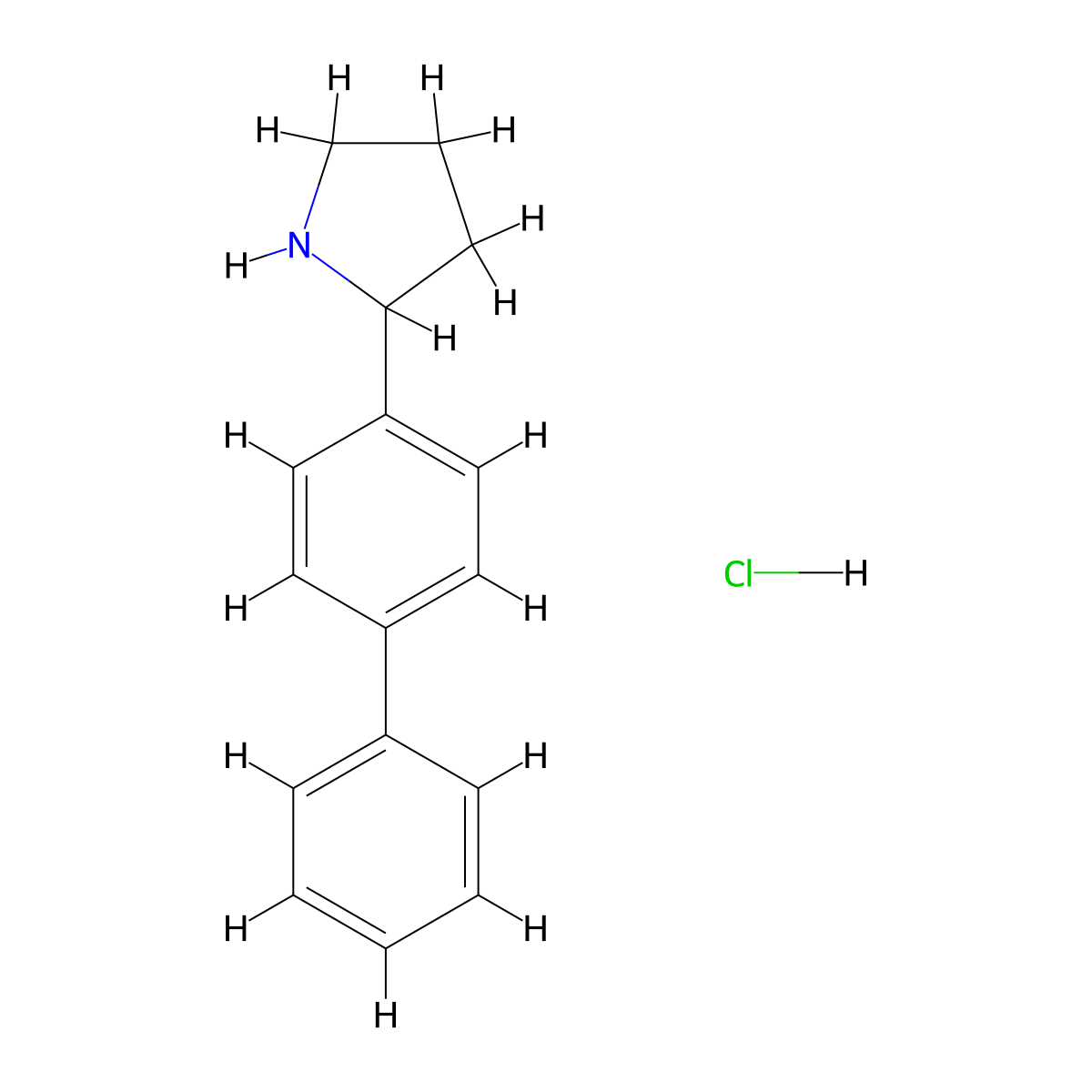 2-([1,1'-Biphenyl]-4-yl)pyrrolidine hydrochloride molecular structure, CAS 101292-59-5