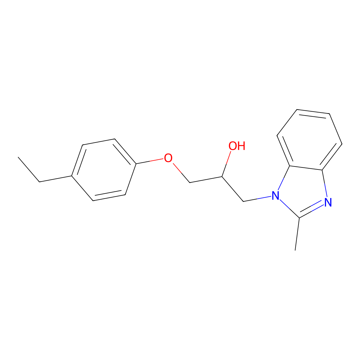 3-(4-Ethylphenoxy)-1-(2-methylbenzimidazolyl)propan-2-ol molecular structure, CAS 1012951-31-3
