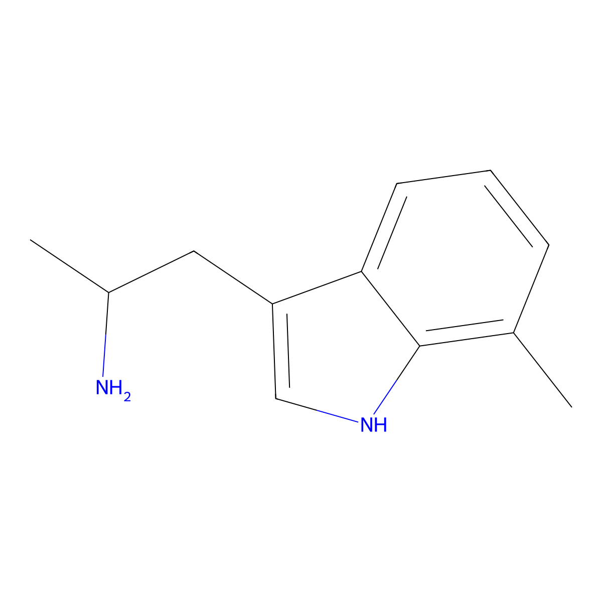1-(7-methyl-1H-indol-3-yl)propan-2-amine molecular structure, CAS 1013-47-4