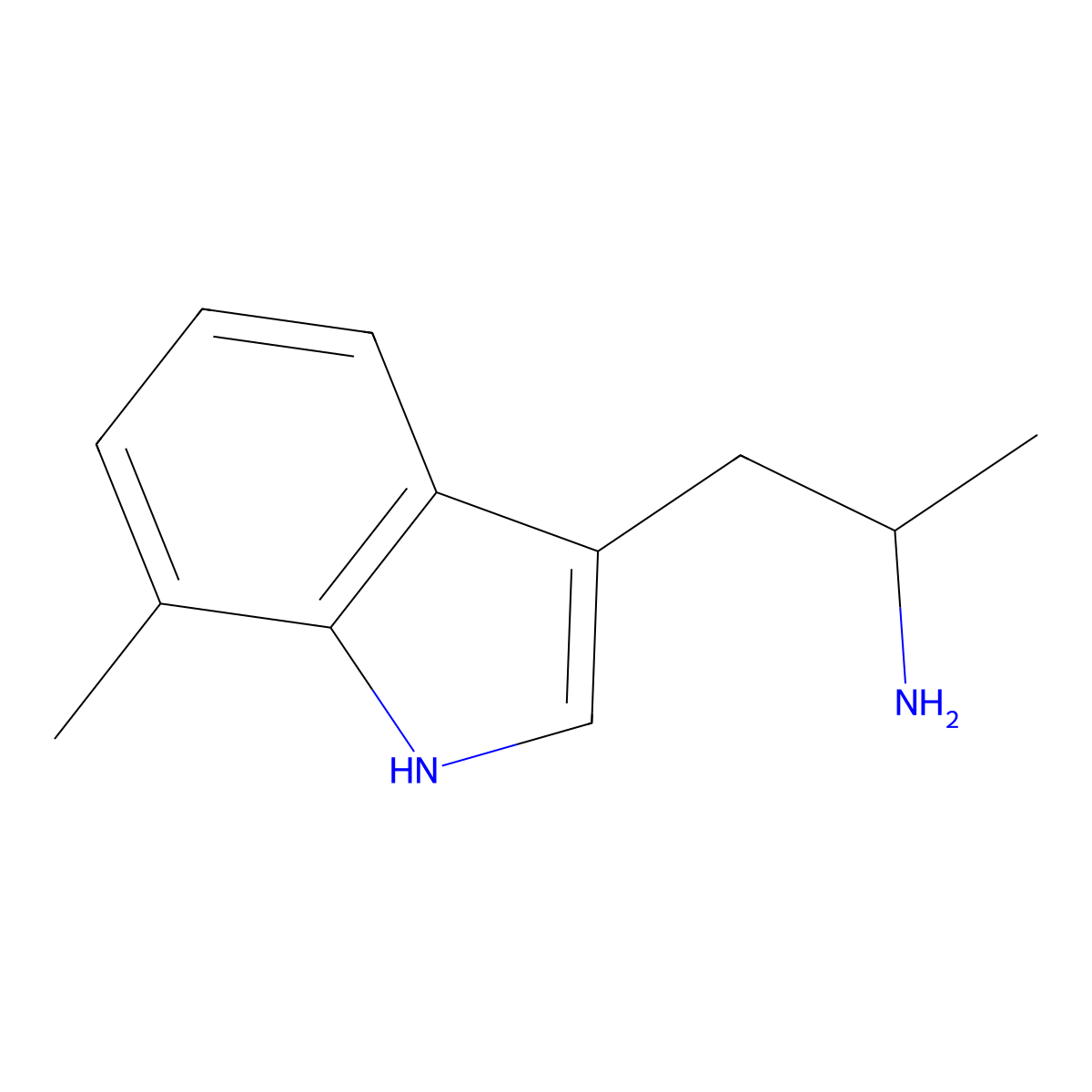 1-(7-methyl-1H-indol-3-yl)propan-2-amine molecular structure, CAS 1013-47-4