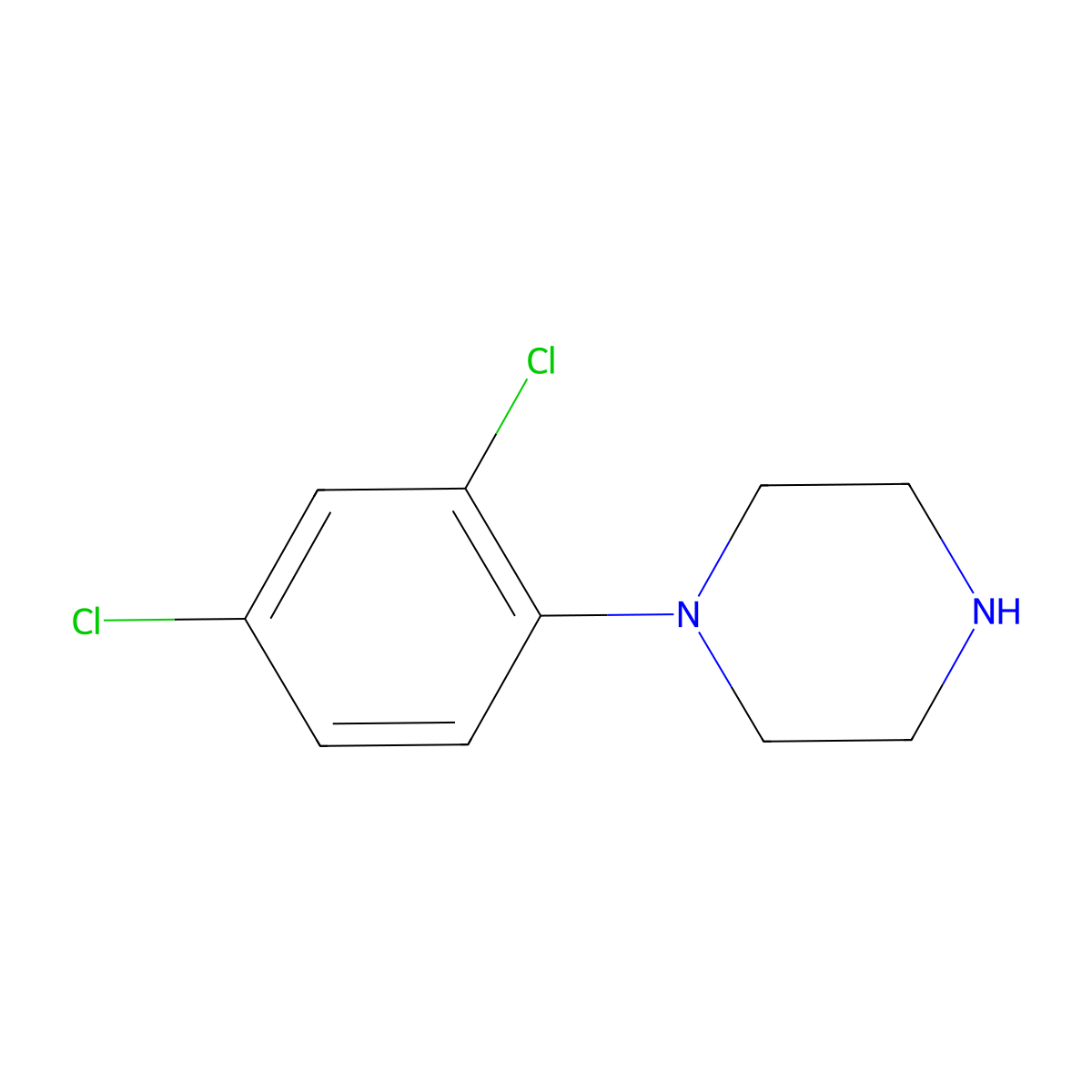 1-(2,4-Dichlorophenyl)piperazine molecular structure, CAS 1013-78-1