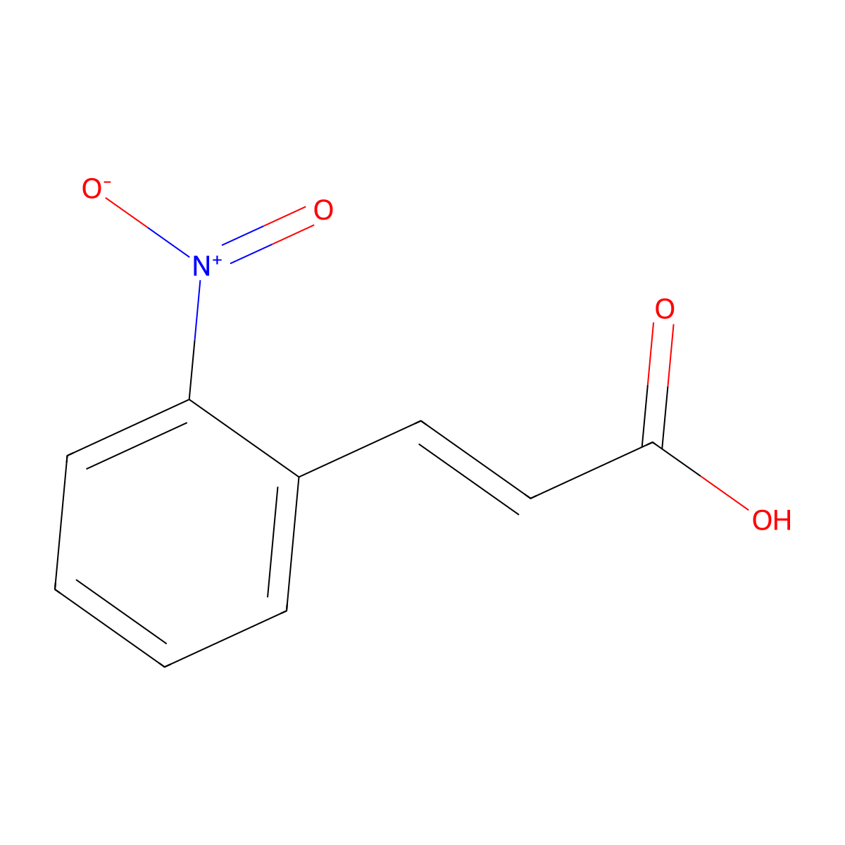 3-(2-Nitrophenyl)-2-propenoic acid molecular structure, CAS 1013-96-3